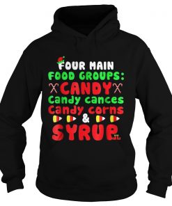 Four Main Food Groups Elf Buddy Christmas Pajama Hoodie