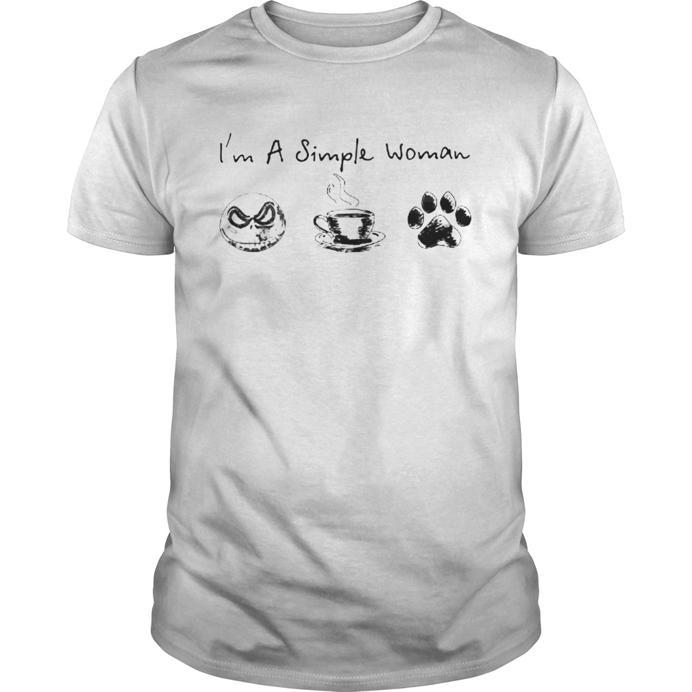 Im a simple woman I like Jack skellington coffee and paw dog shirt