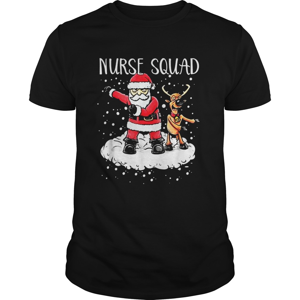 Nurse Squad Santa Reindeer Flossing Dance Christmas Tshirt