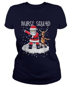 Nurse Squad Santa Reindeer Flossing Dance Christmas Ladies Tee