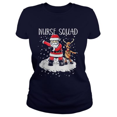 Nurse Squad Santa Reindeer Flossing Dance Christmas Ladies Tee