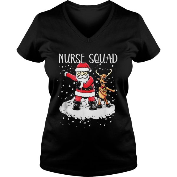 Nurse Squad Santa Reindeer Flossing Dance Christmas VNeck