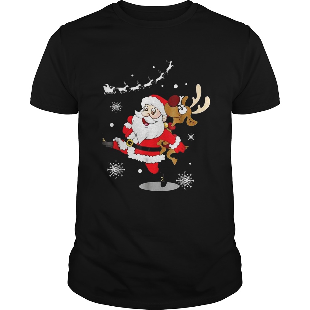 Santa Claus Carrying A Reindeer Shirt