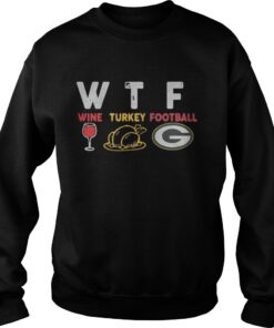 WTF thanksgiving wine turkey football Green Bay Packers sweater