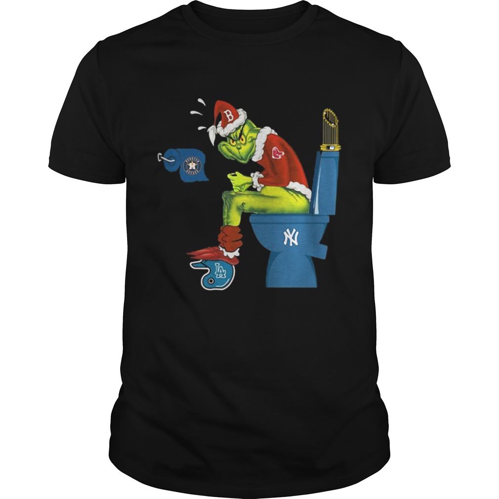 Boston Red Sox Grinch santa toilet shirt