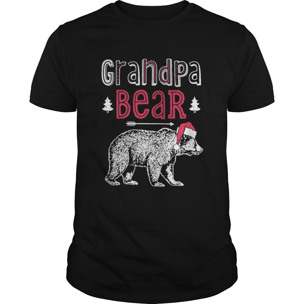 Grandpa bear christmas santa hat shirt