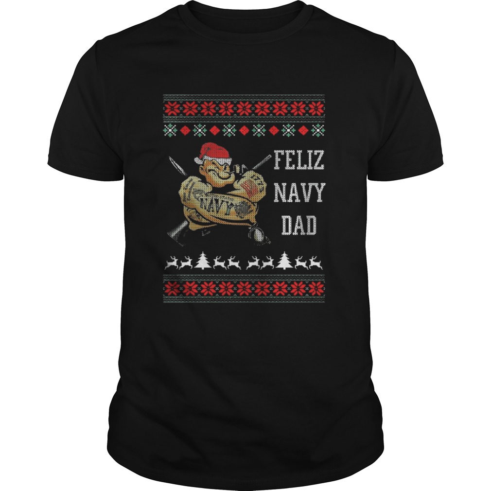 Popeye Feliz Navy Dad Christmas Shirt