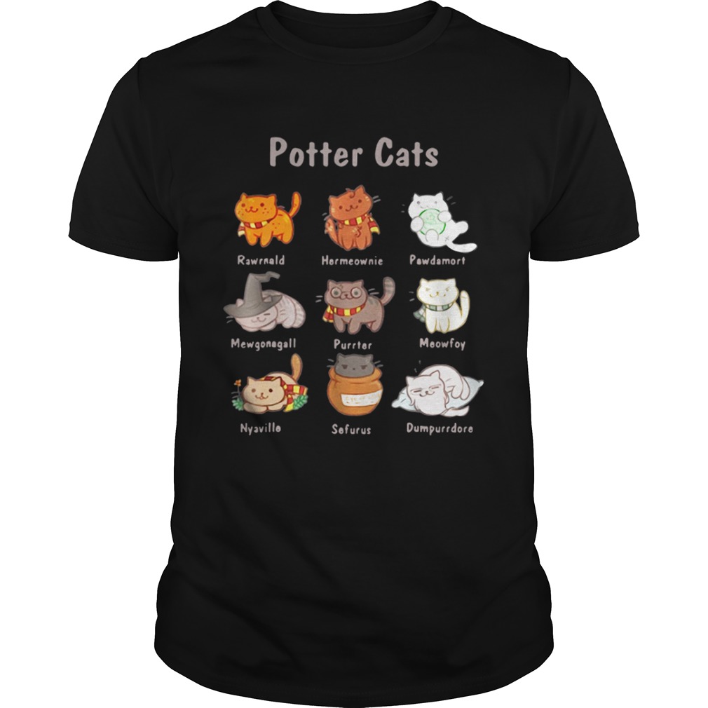 Potter cat Rawrnald Hermeownie Pawdamort Mewgonagall Purrter Meowfoy shirt