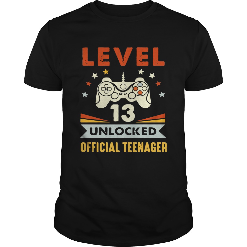 Gamer level 13 unlocked official teenager shirt