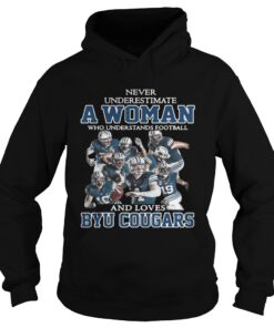 Never underestimate a woman who understands football and Byu Cougars hoodie shirt