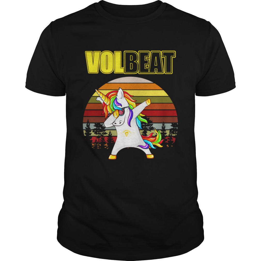 Unicorn dabbing Volbeat retro shirt