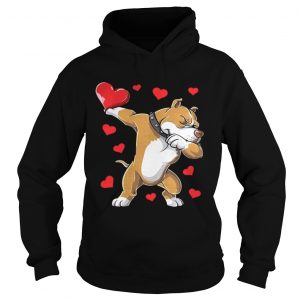 Dabbing Pit Bull Valentines Day Dog Lover Heart hoodie Shirt