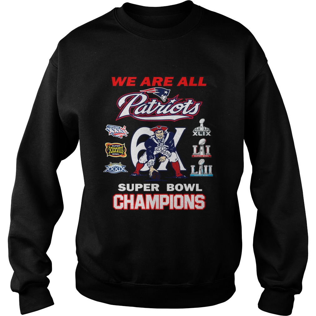 patriots 6x champions hoodie