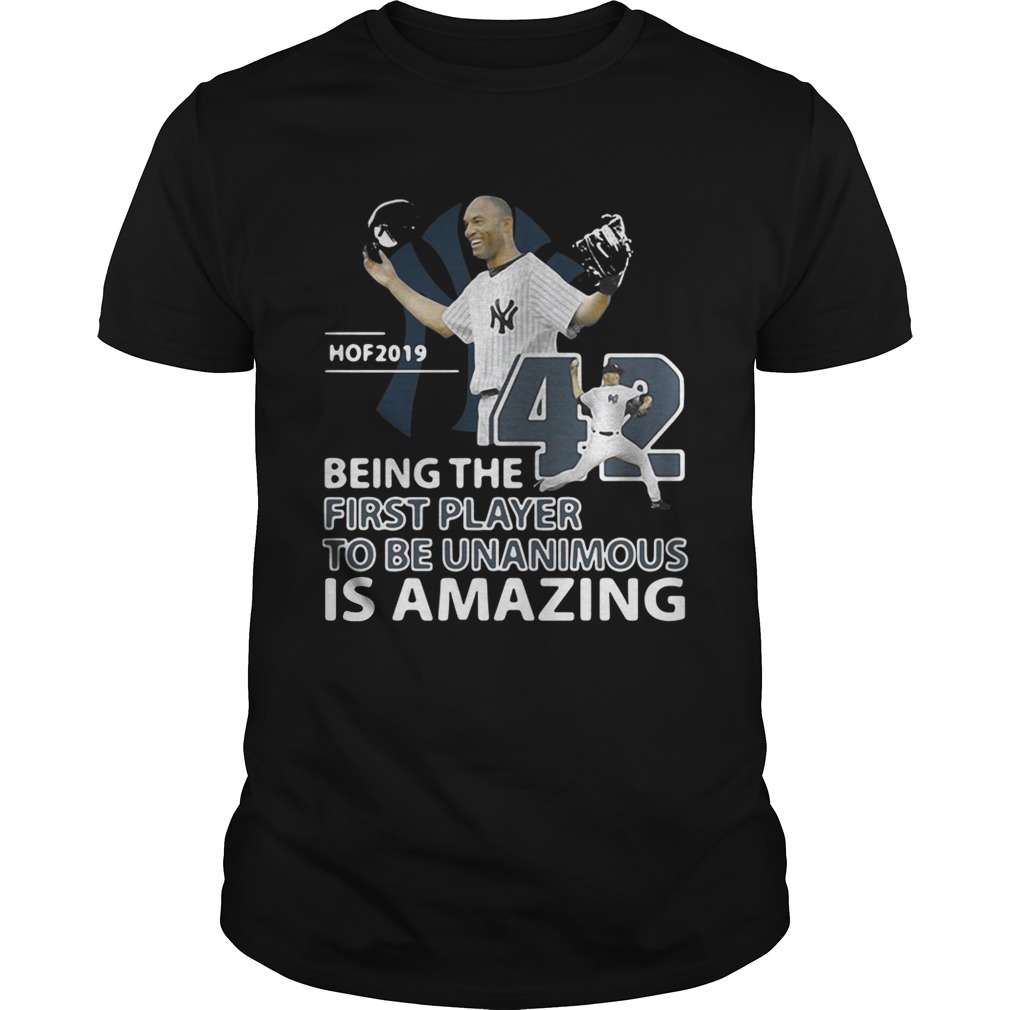 New York Yankees Mariano Rivera 42 Hof Hall Of Fame 2019 Being The First Player Shirt