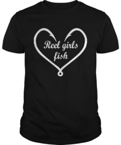 Valentine reel girls fish heart guy shirt