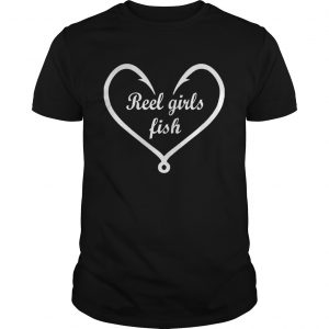 Valentine reel girls fish heart guy shirt