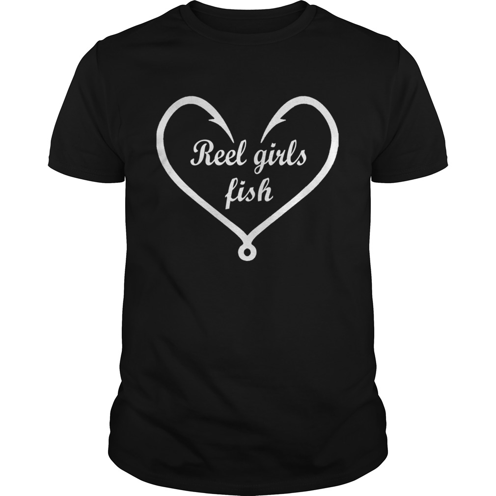 Valentine reel girls fish heart shirt