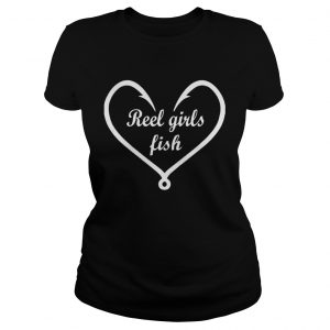Valentine reel girls fish heart ladies shirt