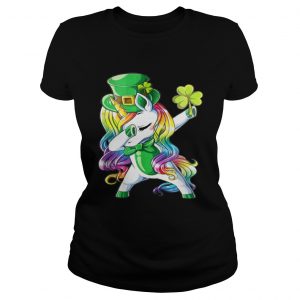 Dabbing unicorn Irish St Patricks ladies shirt