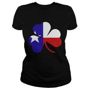 Irish Texas Flag Shamrock St Patricks ladies TShirt