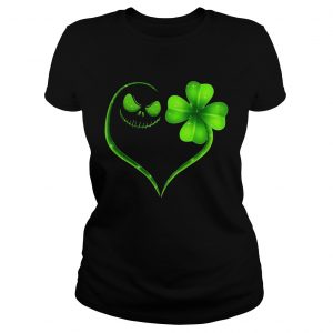 Jack Skellington and Irish Four Leaf Clover ladies shirt