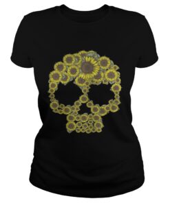 Sunflower skull ladies shirt