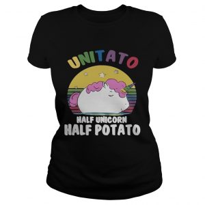 Unitato half unicorn half potato ladies shirt