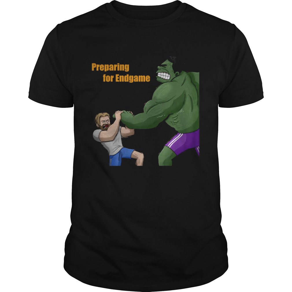 Hulk and Captain America preparing for endgame shirt