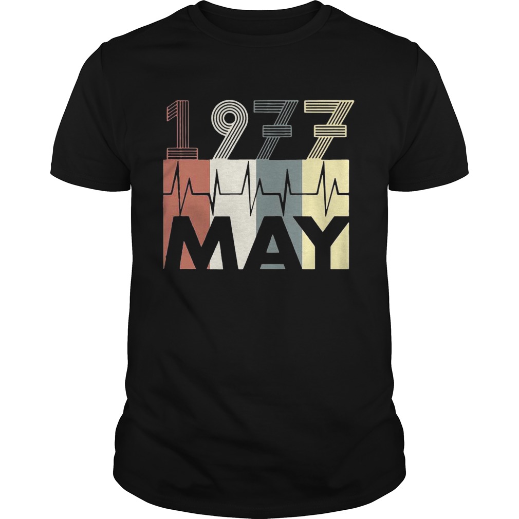 Vintage Heartbeat May 1977 Birthday Gift Men Women T-shirt