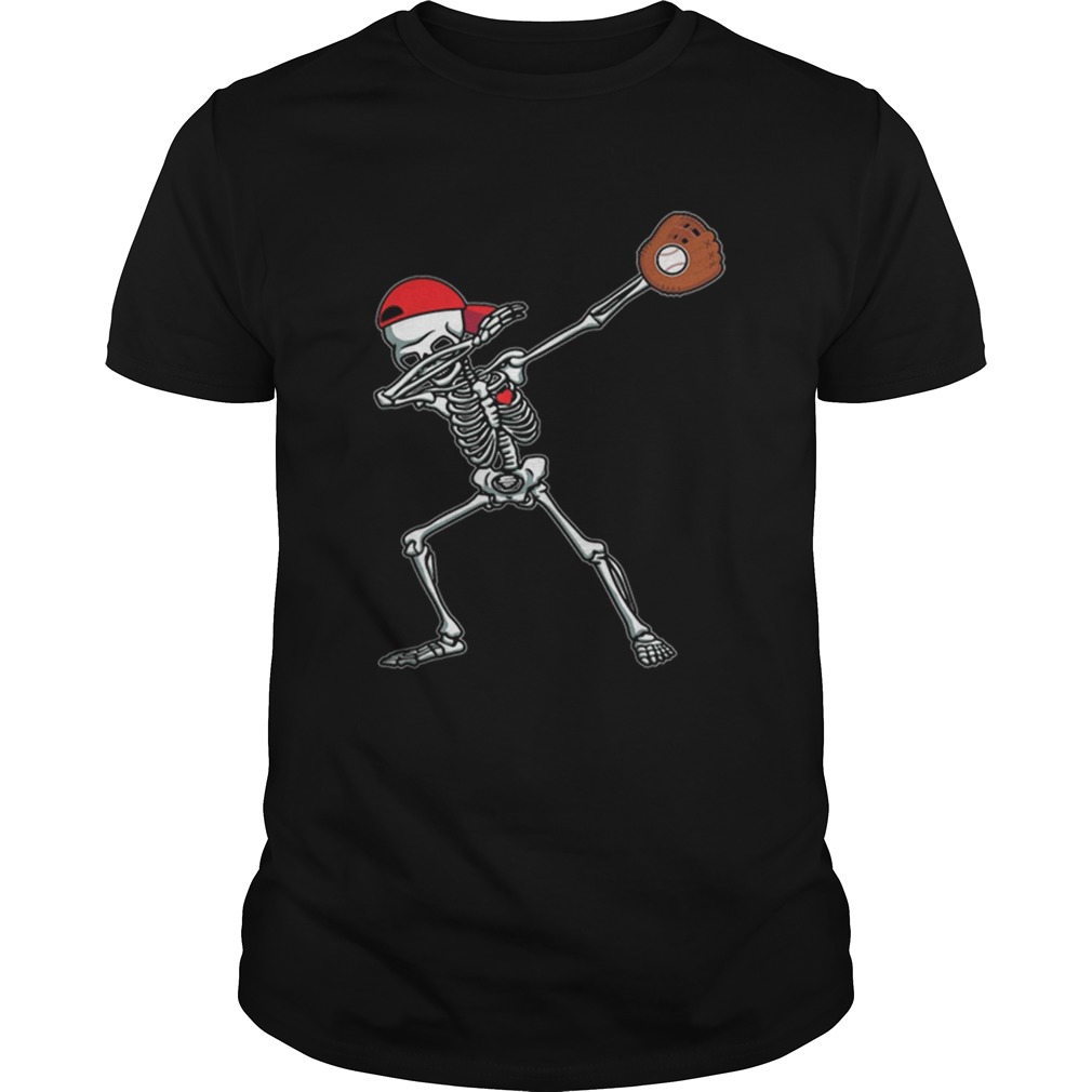 Awesome Dabbing Skeleton Baseball Funny Halloween Gift Boys shirt