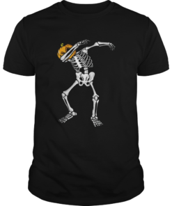 Awesome Dabbing Skeleton Pumpkin Halloween Dab Boys Kids shirt