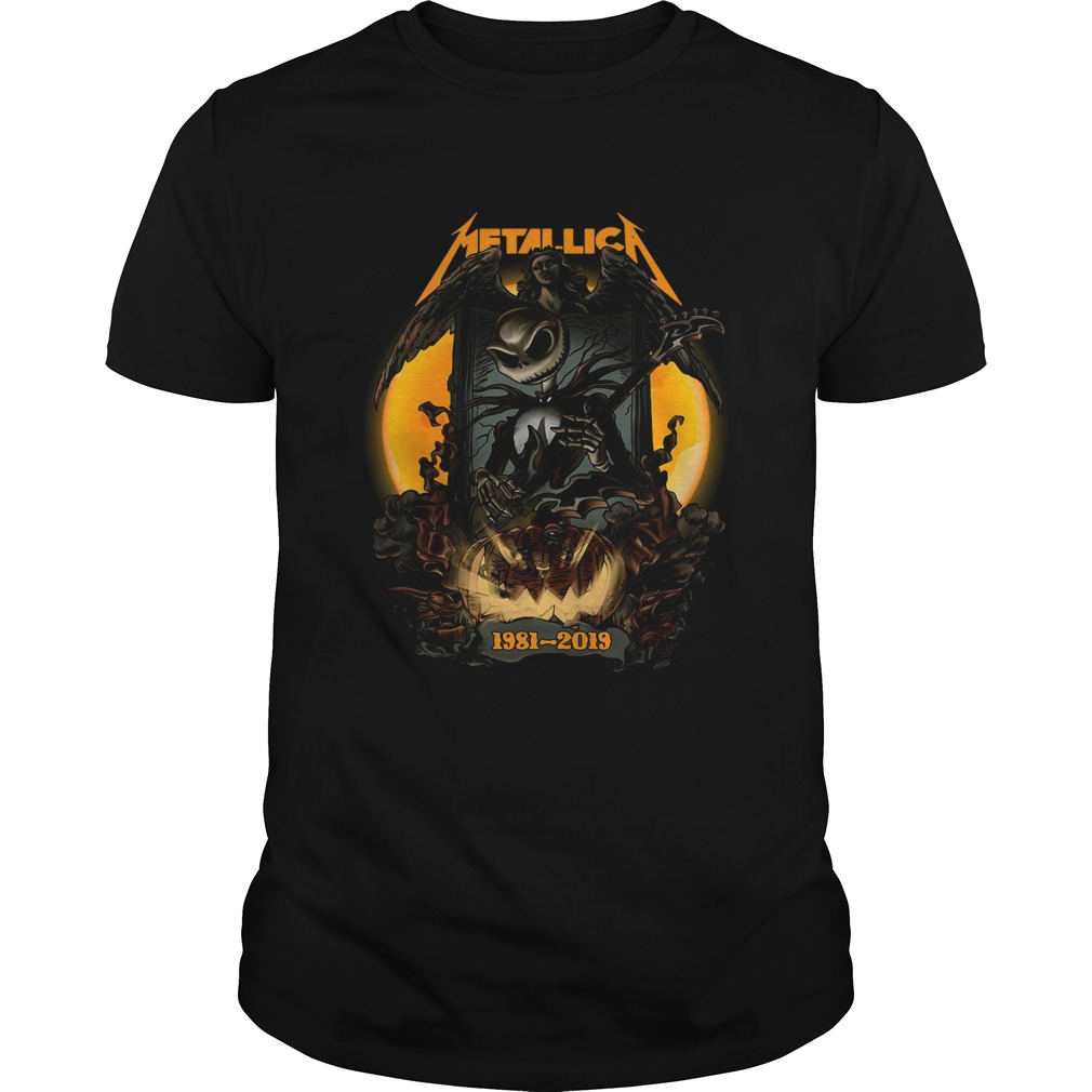 Jack Skellington Halloween Metallica 1981 2019 shirt