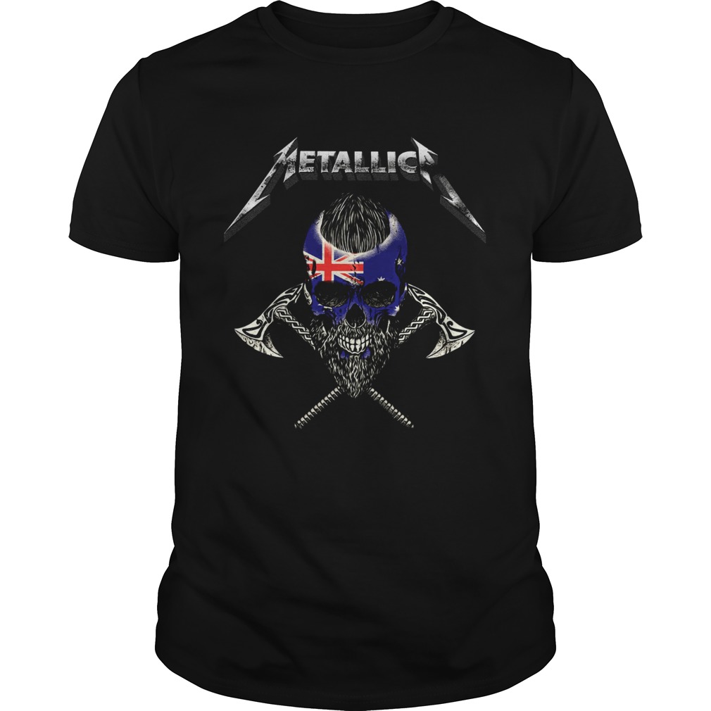 Metallica viking skull australia flag shirt