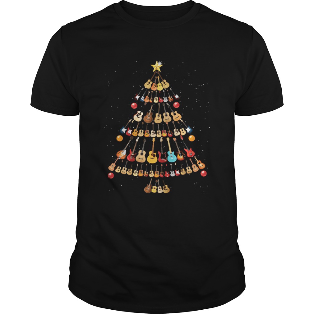 Guitar lovers Christmas tree shirt