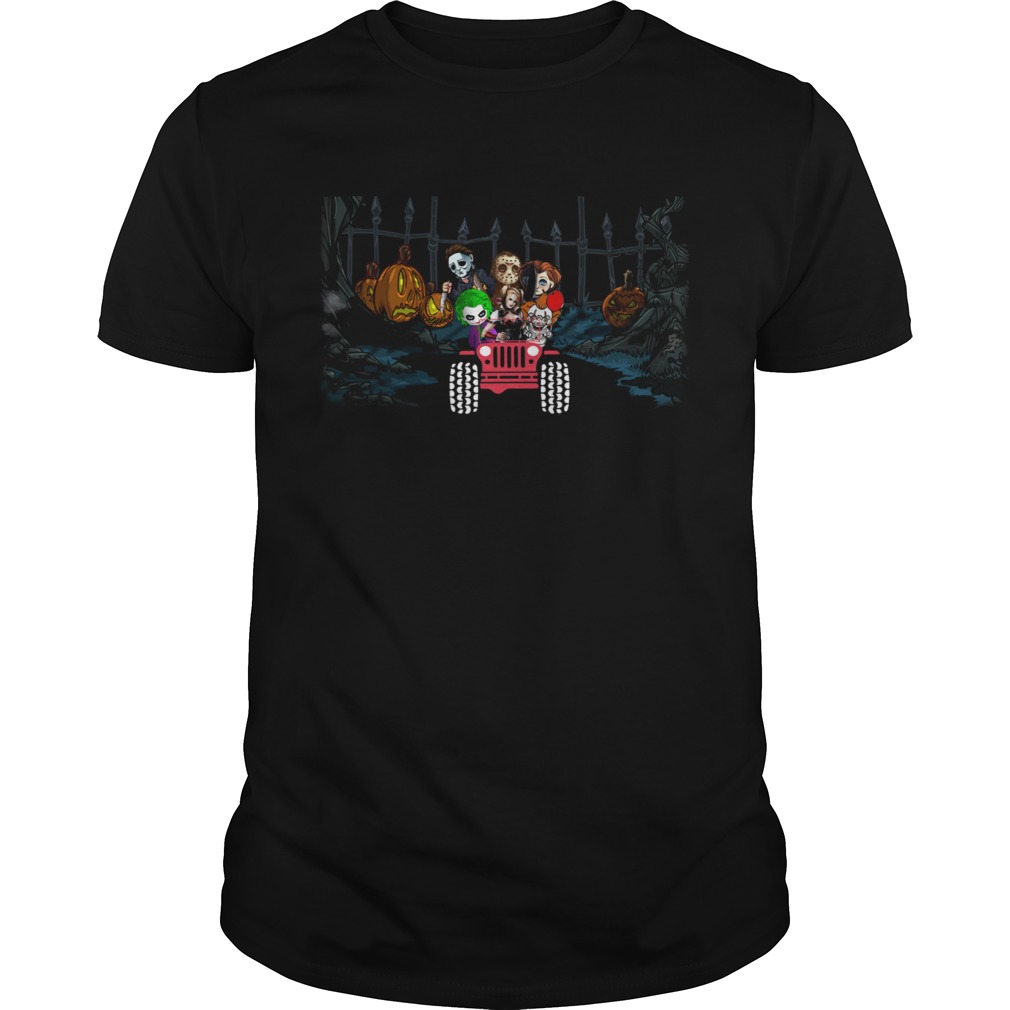 Horror Halloween driving Jeep shirt