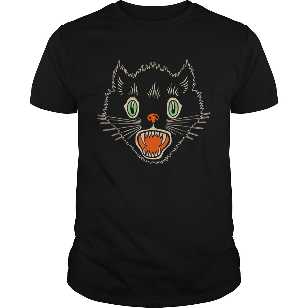 Vintage Halloween Scary Black Cat Horror shirt