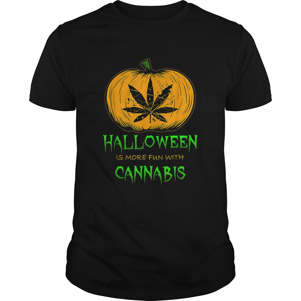 Halloween THC 420 Pumpkin Carving Stoner Cannibus Smoking shirt