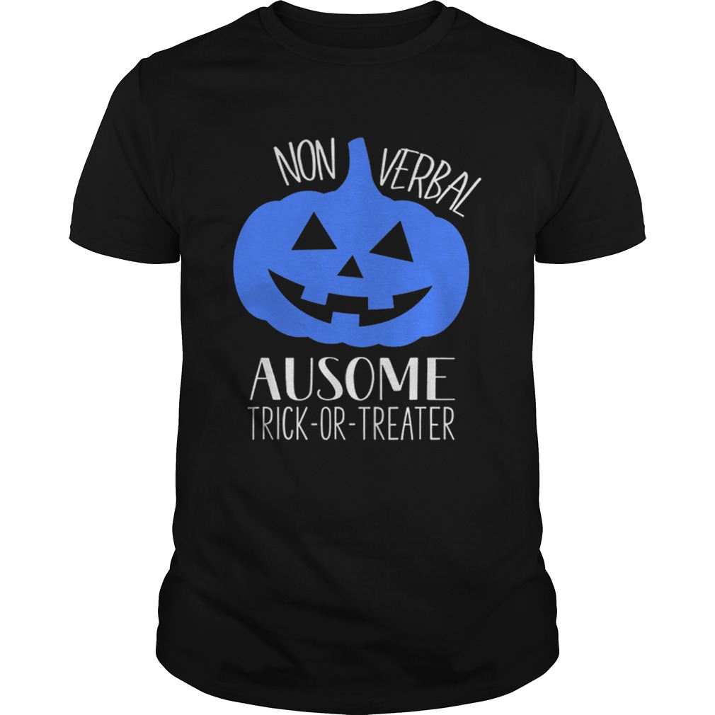 Hot Trick or Treat NonVerbal Halloween Pumpkin Autism Awareness shirt
