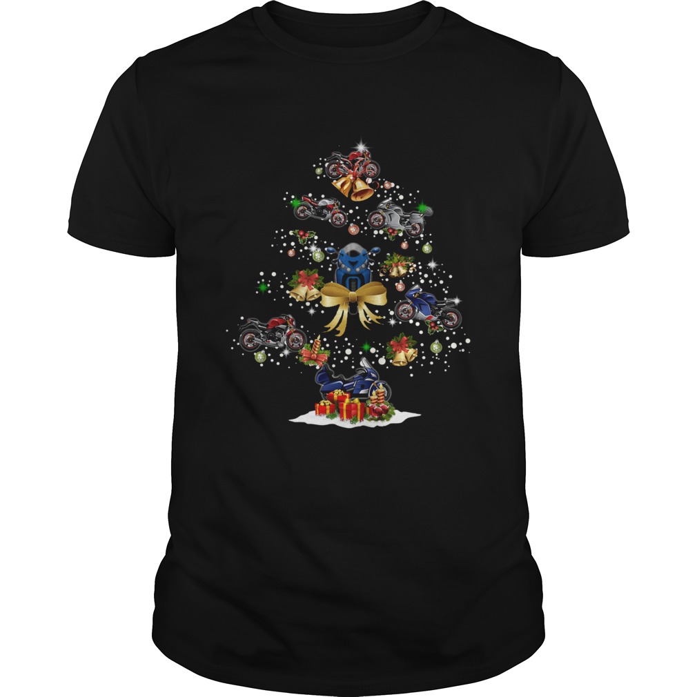 Motorcycle Christmas Tree Shirt