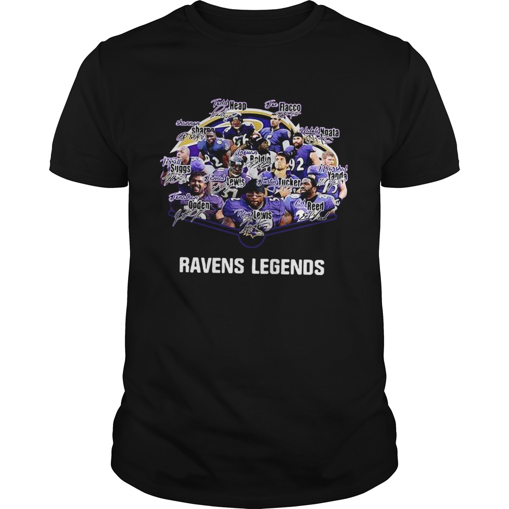 Baltimore Ravens Terrell Suggs Ray Lewis Ed Reed Joe Flacco Legends Signatures shirt
