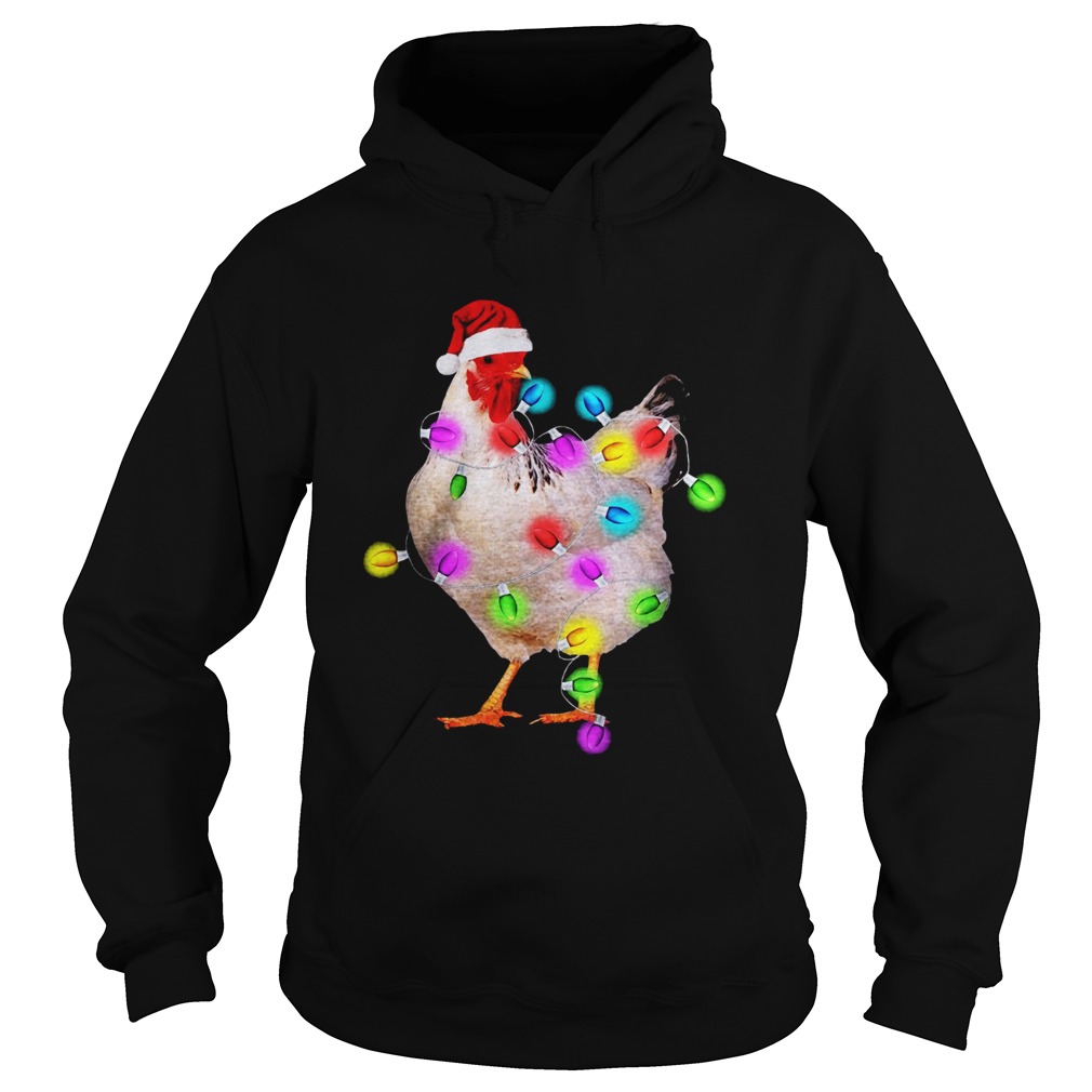 Chicken With Christmas Light Hoodie