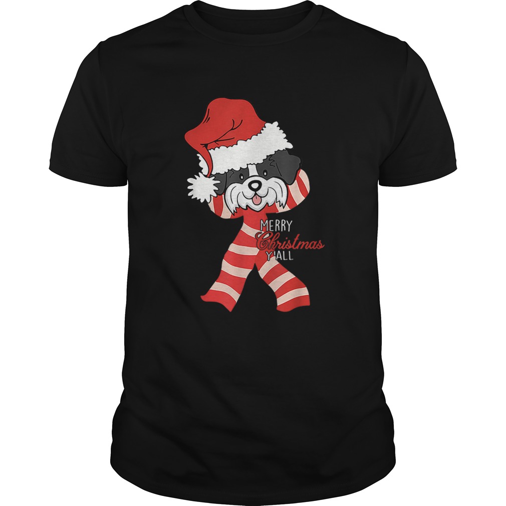 Merry Christmas Yall Santa Shih Tzu Dog Xmas lover gift shirt