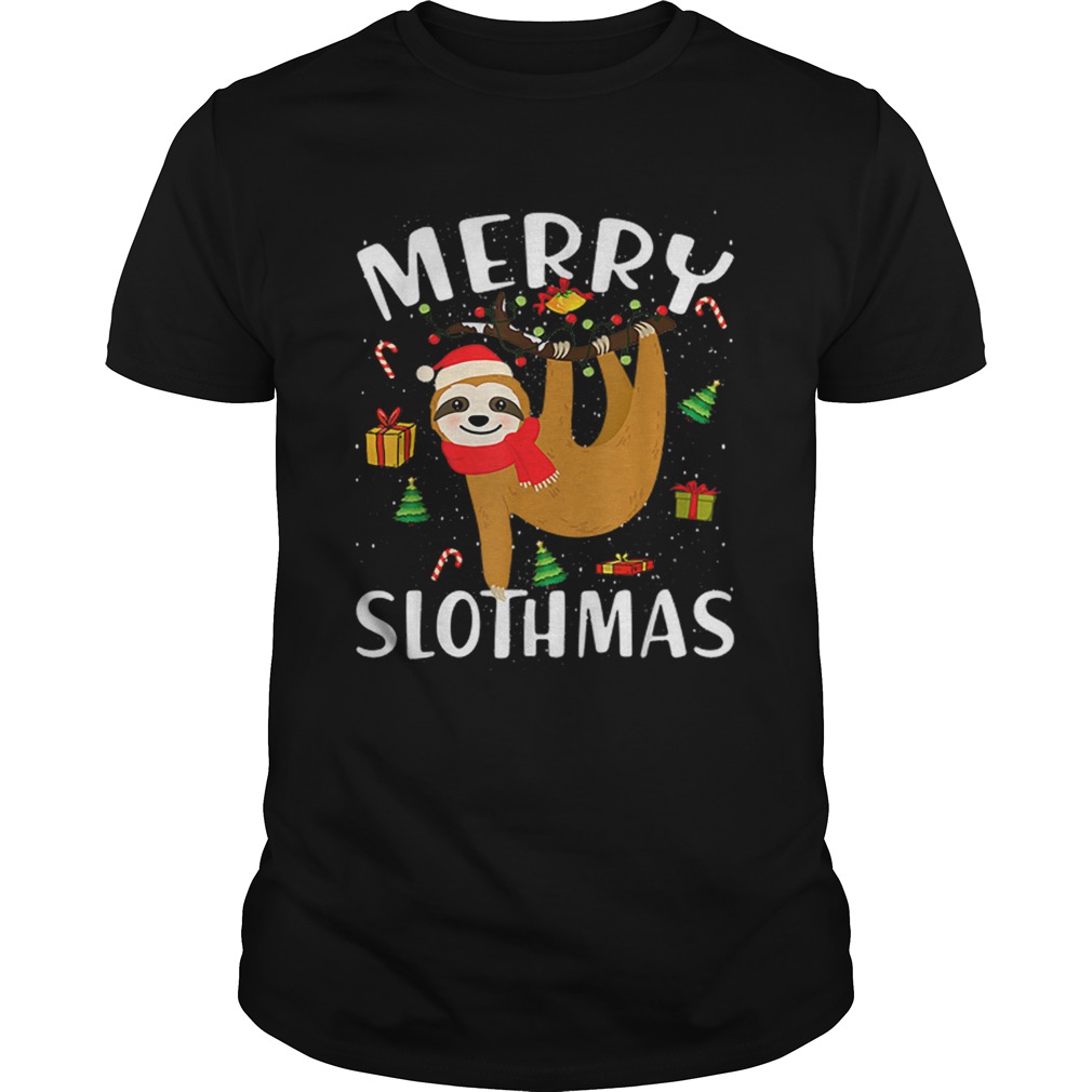 Merry Slothmas Christmas Pajama for Sloth Lovers shirt