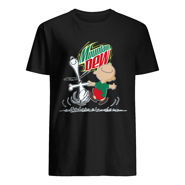 Snoopy and Charlie Brown Mountain Dew shirt
