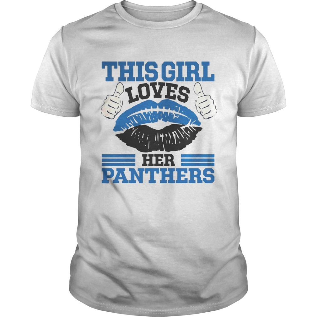 This Girl Loves Her Carolina Panthers Football Lips shirt