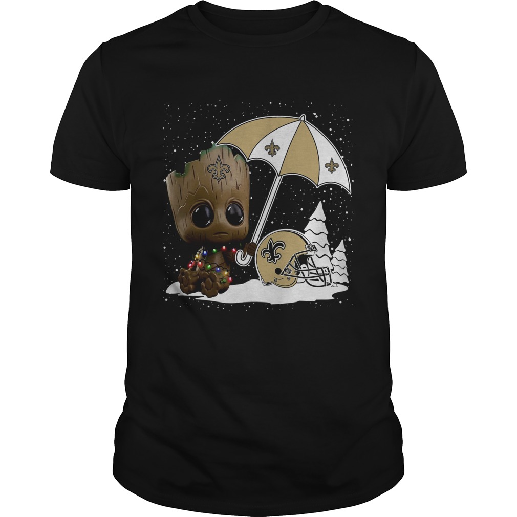 Baby Groot New Orleans Saints Christmas shirt