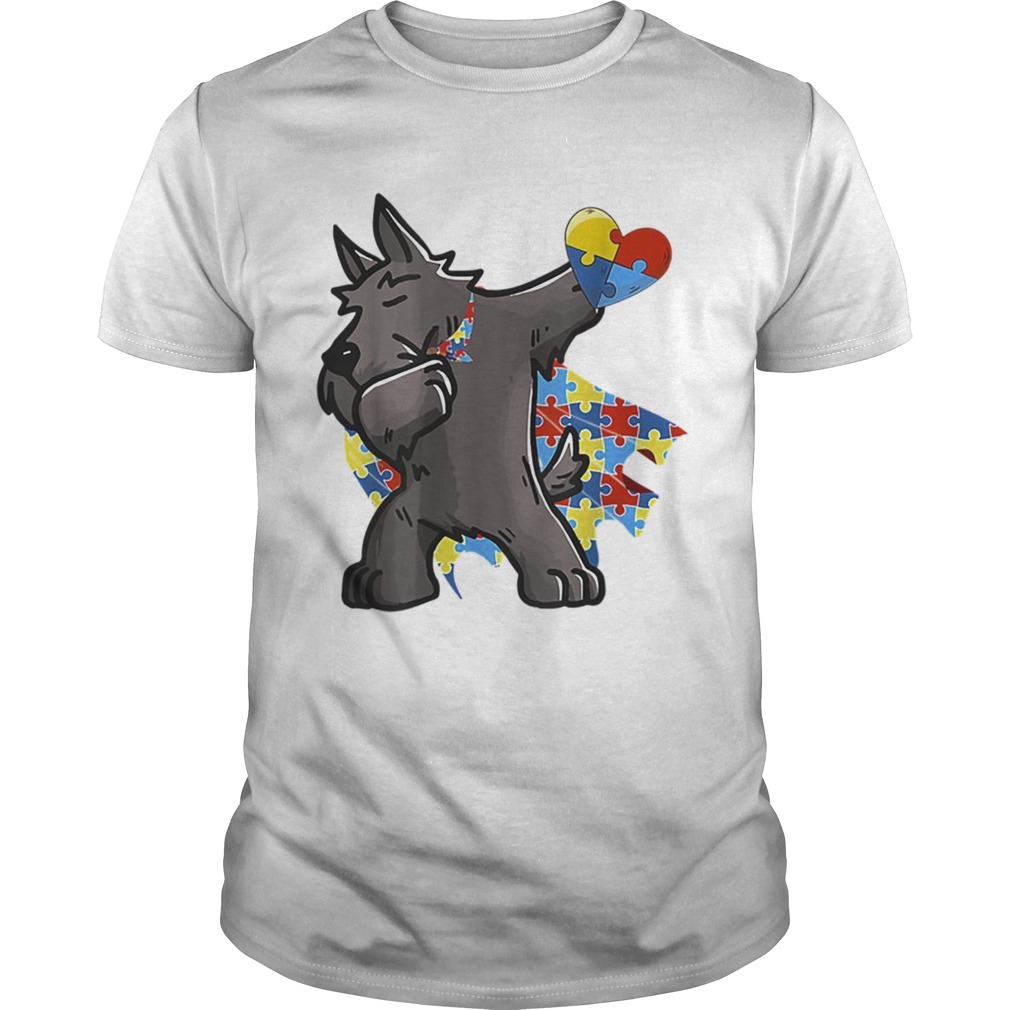 Cute Dabbing Scottie Dog Autism Awareness shirt
