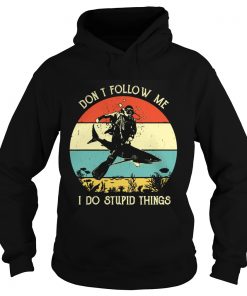Dont follow me I do stupid things Scuba diving sharks vintage  Hoodie