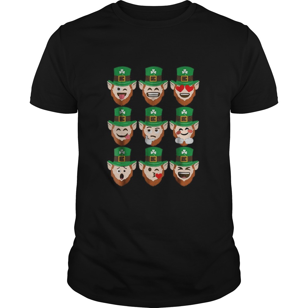 St Patrick Day Emoji Funny Leprechaun Faces shirt