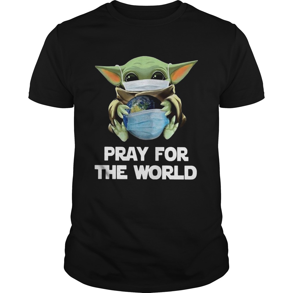 Baby Yoda Face Mask Hug Pray For The World Corona Virus shirt